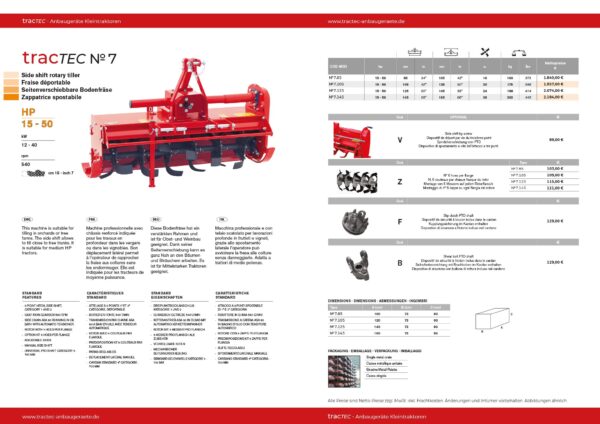 tracTEC № 7 Seitenverschiebbare Bodenfräse