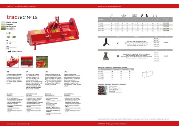 tracTEC № 15 Mulchgerät